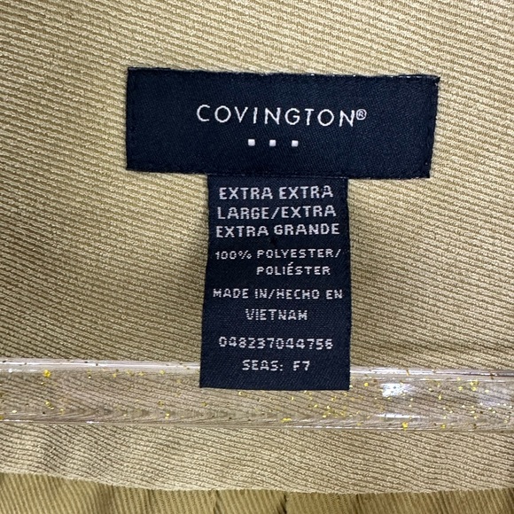 Covington men’s button down shirt size XL tan beige khaki textured - Picture 4 of 9